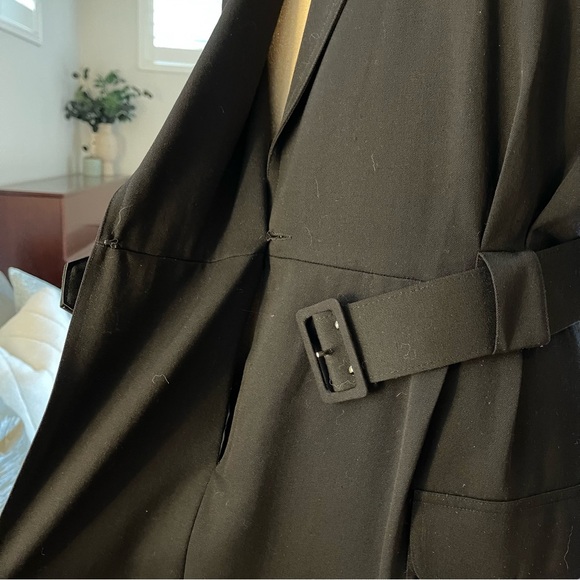 VTG Nordstrom Town Square Long Sleeve Belted Black Midi Dress, Size 8 - Picture 10 of 15